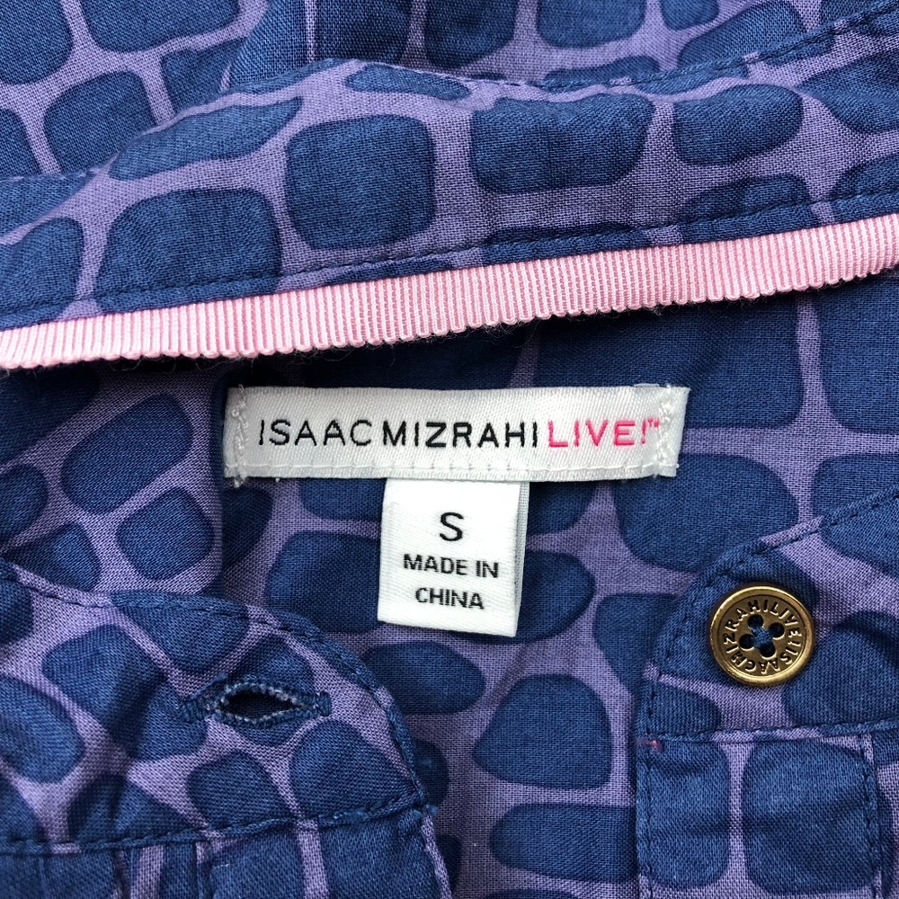 Isaac Mizrahi Live! Square Print Blouse Shirt Top Small - Picture 5 of 6